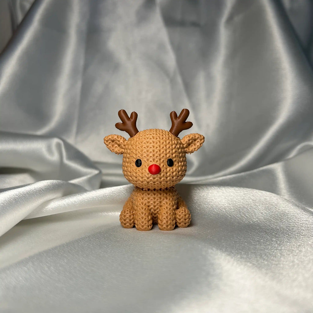 Gestrickte Rentier Figur Ansicht vorne