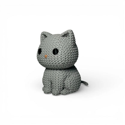 Kätzchen in Strickoptik in grau