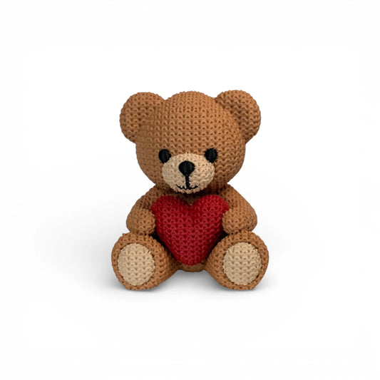 Teddybär mit Herz Figur in Strickoptik