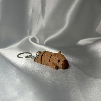 Capybara Schlüssel-und Taschenanhänger beweglich in Strickoptik