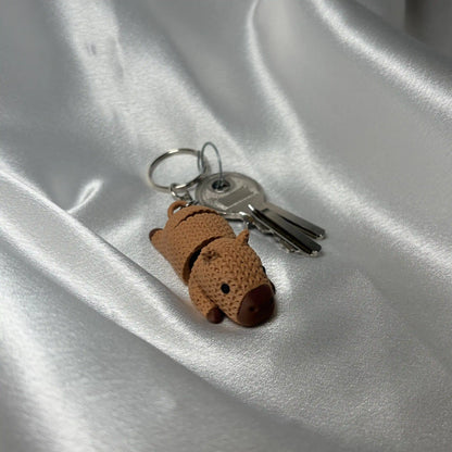 Capybara Schlüssel-und Taschenanhänger beweglich in Strickoptik