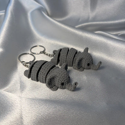 Elefanten Schlüssel-und Taschenanhänger beweglich in Strickoptik