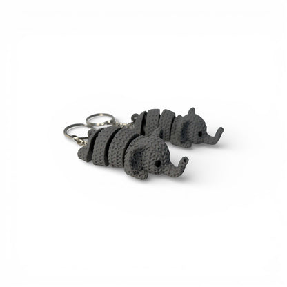 Elefanten Schlüssel-und Taschenanhänger beweglich in Strickoptik
