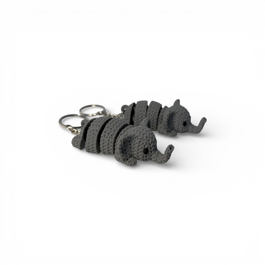 Elefanten Schlüssel-und Taschenanhänger beweglich in Strickoptik