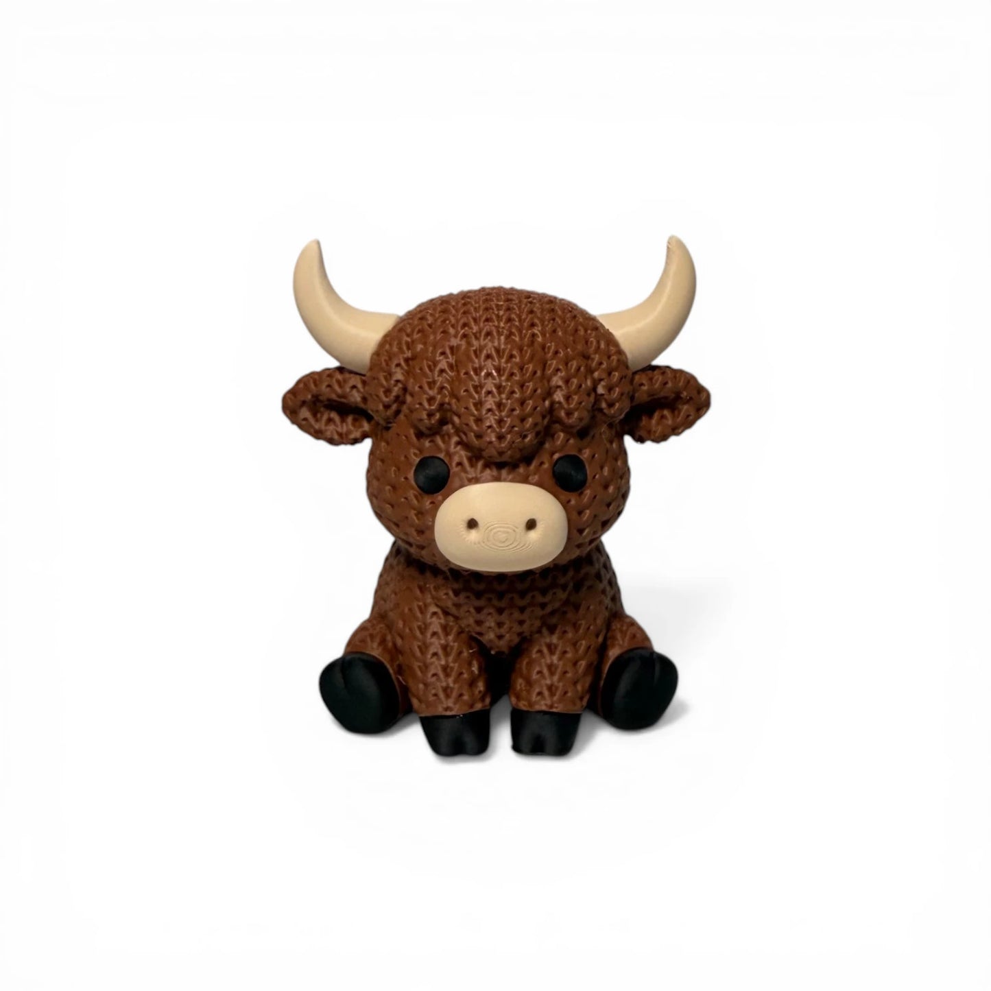 Hochlandrind Figur in Strickoptik