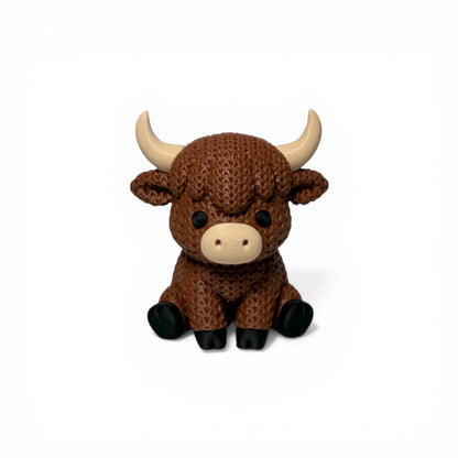 Hochlandrind Figur in Strickoptik