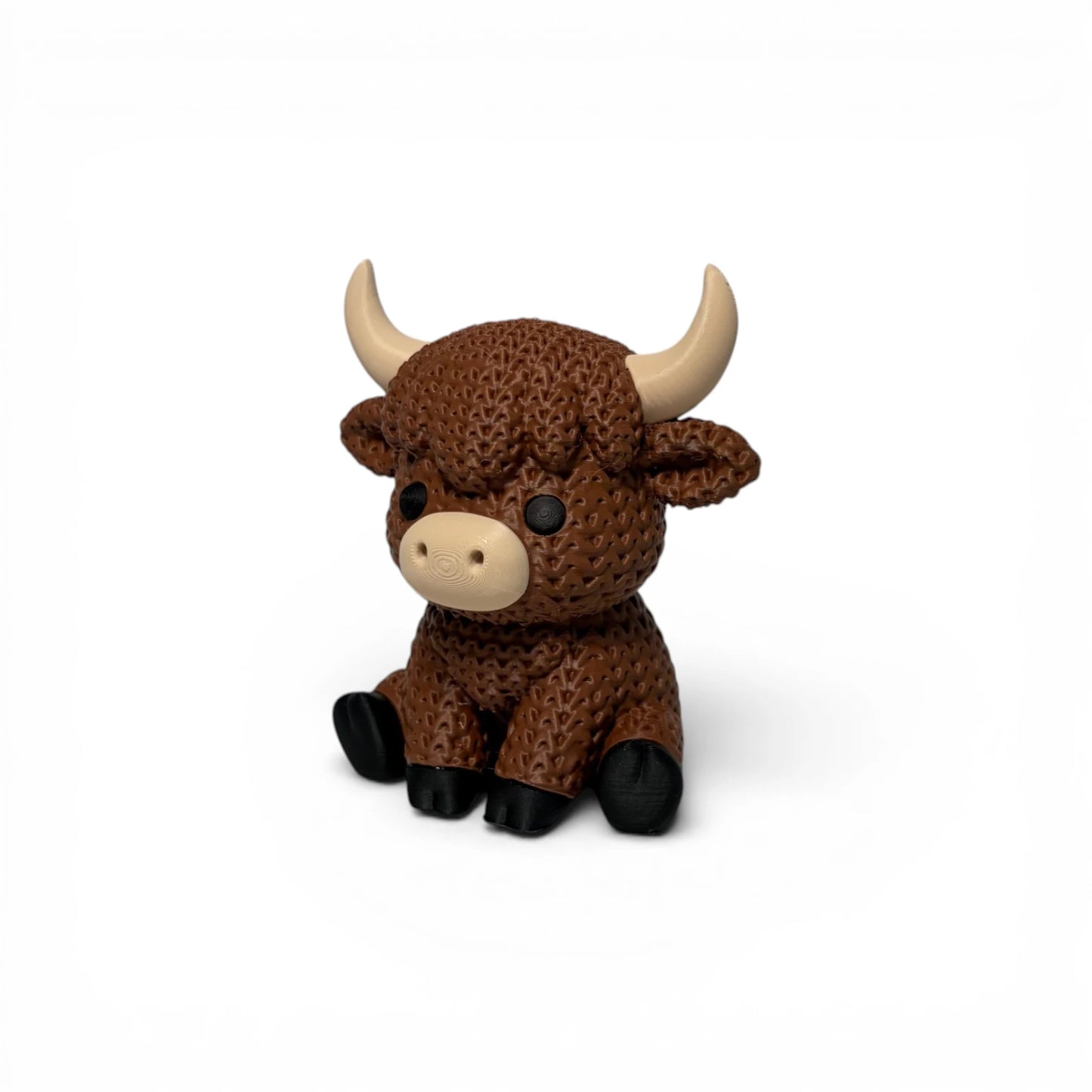 Hochlandrind Figur in Strickoptik