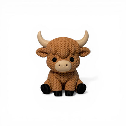 Hochlandrind Figur in Strickoptik
