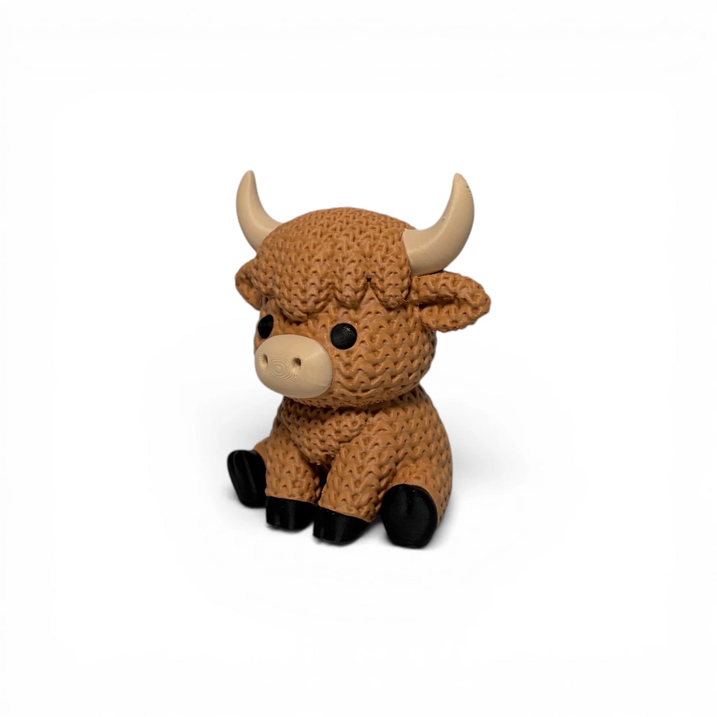 Hochlandrind Figur in Strickoptik