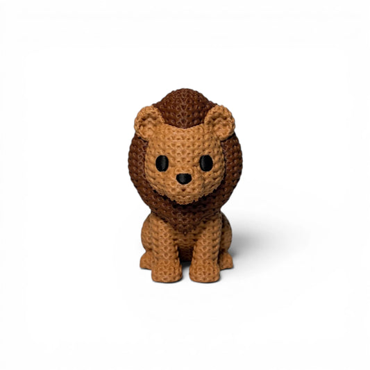 Löwe Figur in Strickoptik
