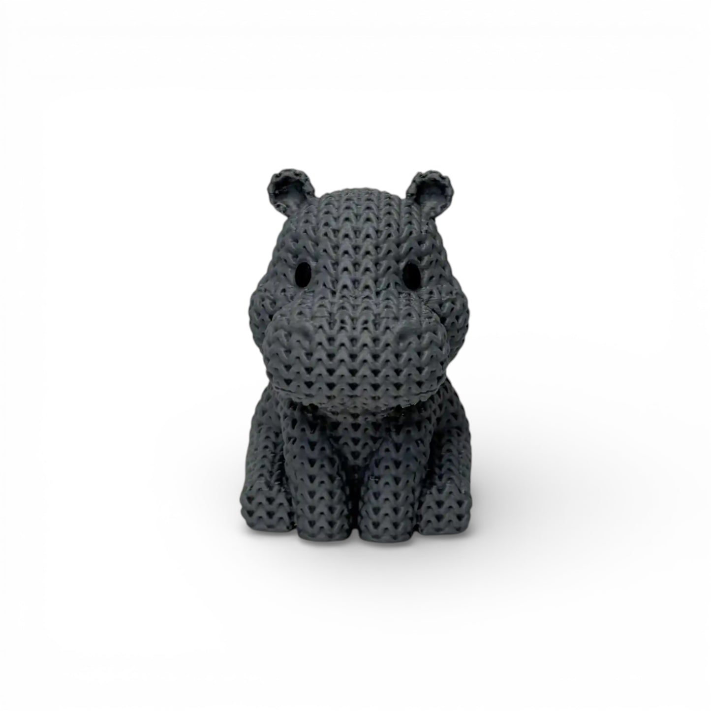 Nilpferd Figur in Strickoptik