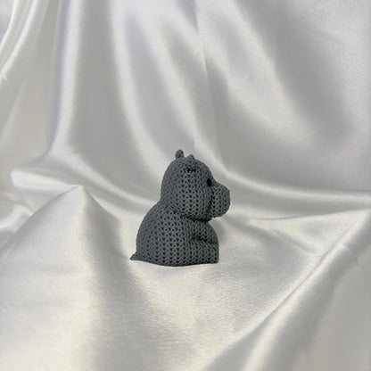 Nilpferd Figur in Strickoptik